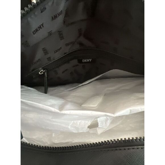 DKNY Hadlee Medium LARGE Tote LOGO Crossbody BLACK GRAY White Handbag Purse - Picture 13 of 16